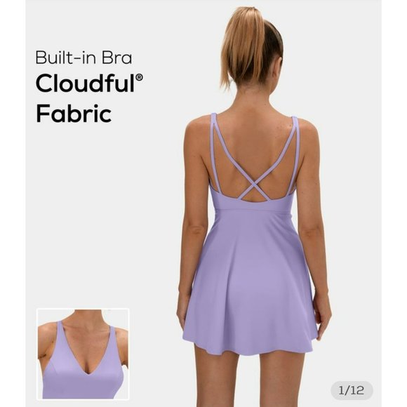 HALARA Dresses & Skirts - Halara Everyday Cloudful™ Fabric Backless 2-in-1 Flare Workout Dress-Wannabe S